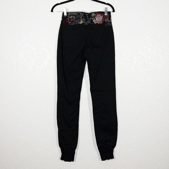 NWT Desigual Black Embroidered Port Pants Size 0 - Picture 8 of 13